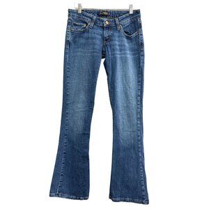Levis Too Superlow 524 Womens Jeans Size 7 Bootcut Denim Blue
